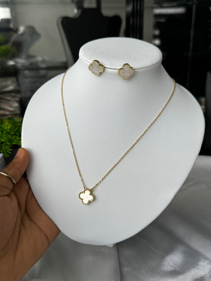Disna Gold Plated Non Tarnish Hypoallergenic Stainless Steel Earrings & Necklace Jewellery Set 16+2” Chain Length