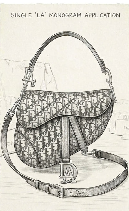 Black Brown Monogram Calfskin Leather Bag LASi011