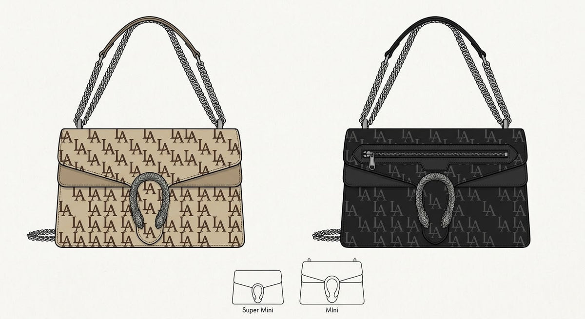 Monogram Shoulder Bag, Monogram Crossbody Flap Bag, Tiger Head Hardware Bag - LASi003