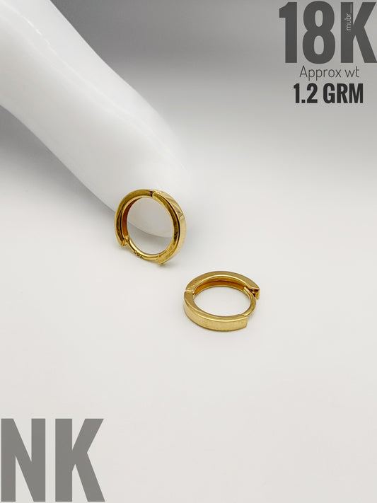 18 Karat Solid Gold Inner Hoop Earrings - 1.24g