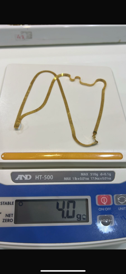 Deglad 18ct Solid Gold Carpet Chain Necklace