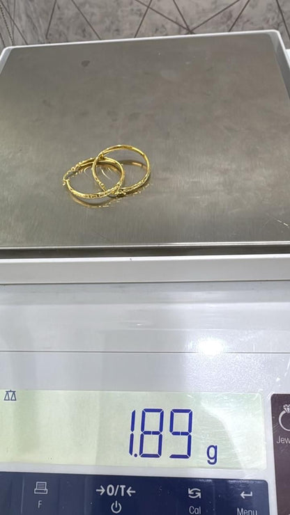 Deger 18 Karat Solid Gold Medium Hoop Earrings (3cm | 30mm)