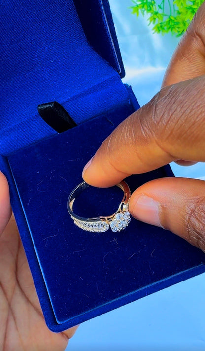 18K Solid Gold Engagement Ring For Women | Size 10 | 3.2g & 3.3g