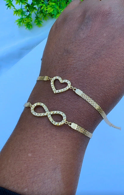 18 Karat Solid Gold Carpet + Charm Anklet | 10 Inches | 4g~4.3g