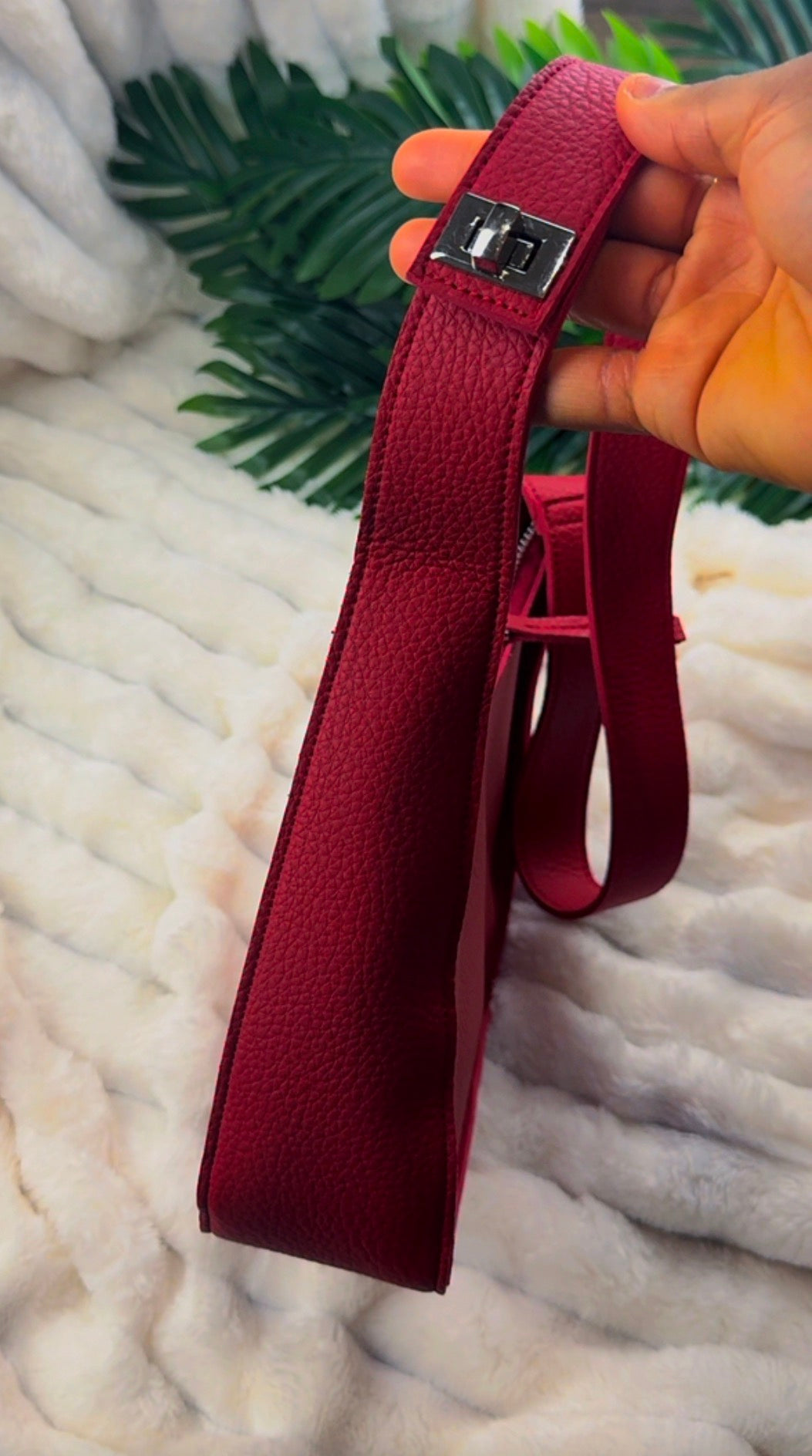 Red Shoulder Handbag With Extra Handle | LARYZ Everyday - 058 | Medium