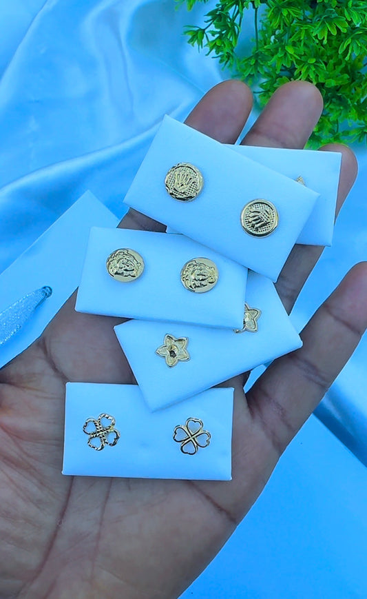 18 Karat Solid Gold Screw Stud Earrings