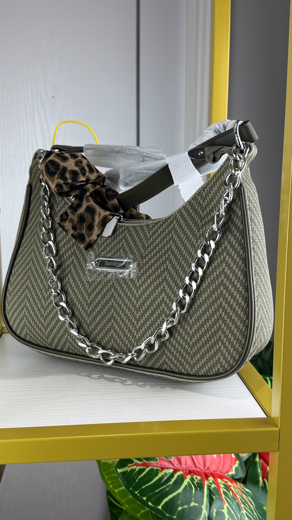 Olive Green Textured Fabric Bag | LARYZ Everyday - 022 | Medium