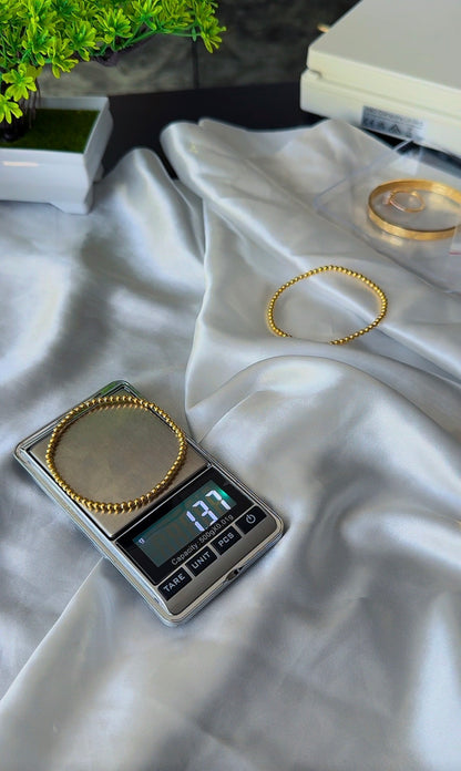 18K Solid Gold Stretchable Bangle (Shiny) | 0.9g & 1.3g | Small to Medium Wrists