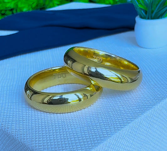 18ct solid gold men wedding band
