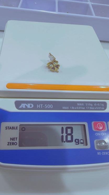 18 Karat Solid Gold Stud Earrings | 2-Tone | 1.8g