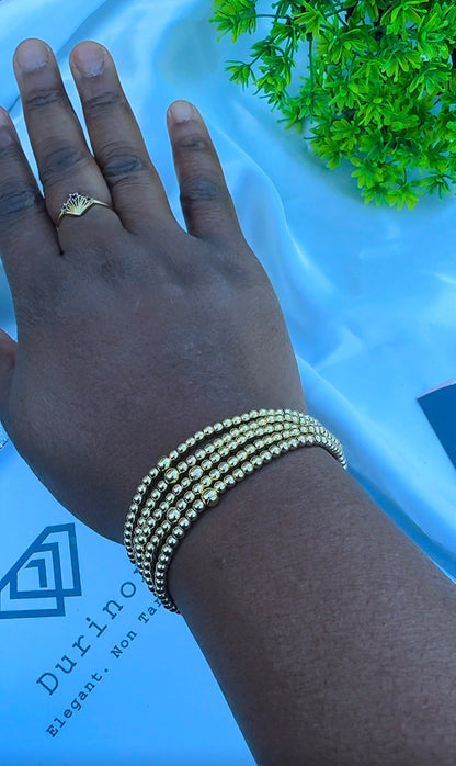 18K Solid Gold Stretchable Bangle (Shiny) | 1.9g | Small to Medium Wrists