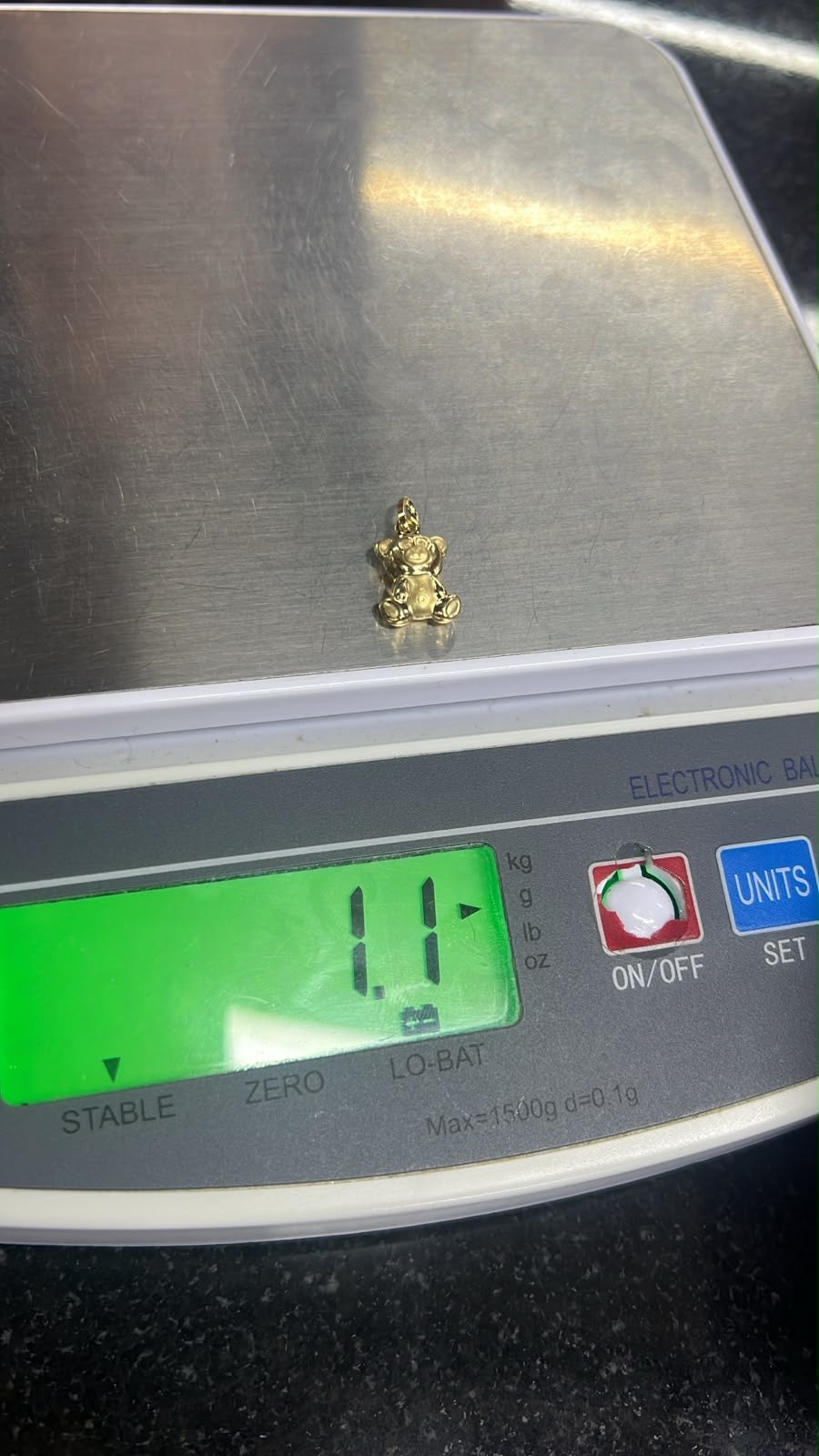 18K Solid Gold Teddy Bear Pendant | 1.1g