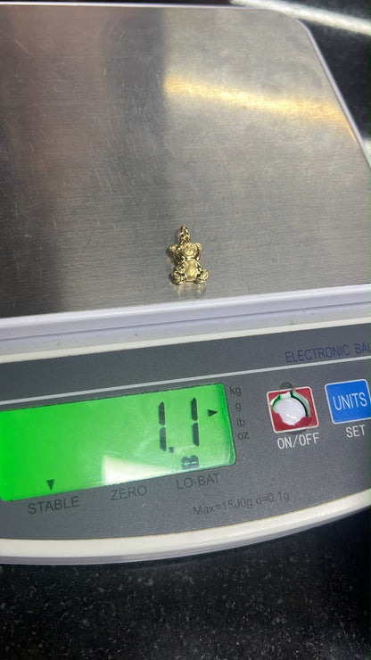 18K Solid Gold Teddy Bear Pendant | 1.1g