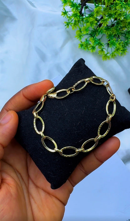 18K Solid Gold Chunky Link Bracelet | 3.61g | 7.5 Inches
