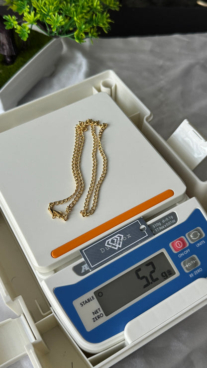 18K Solid Gold Cuban Chain Necklace 18” – 4.8g | 20” - 5.2g