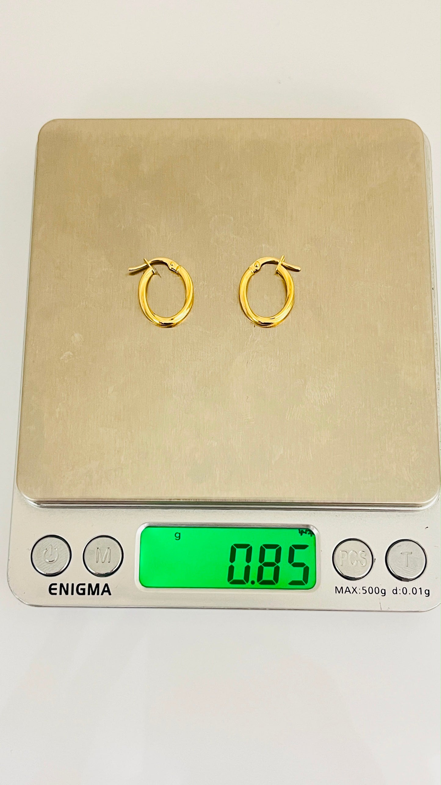 18K Solid Gold  Polished Hoop Earrings | 0.9g & 1g