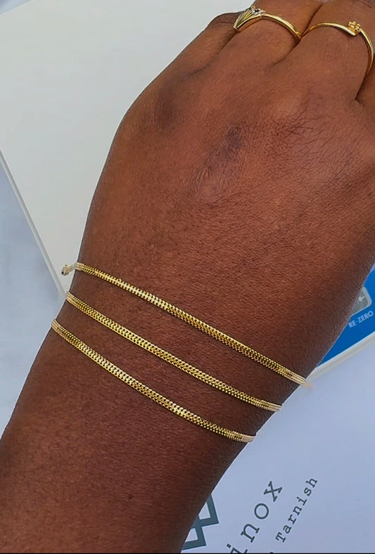 Defax 18K Pure Gold Bracelet 7.5Inches
