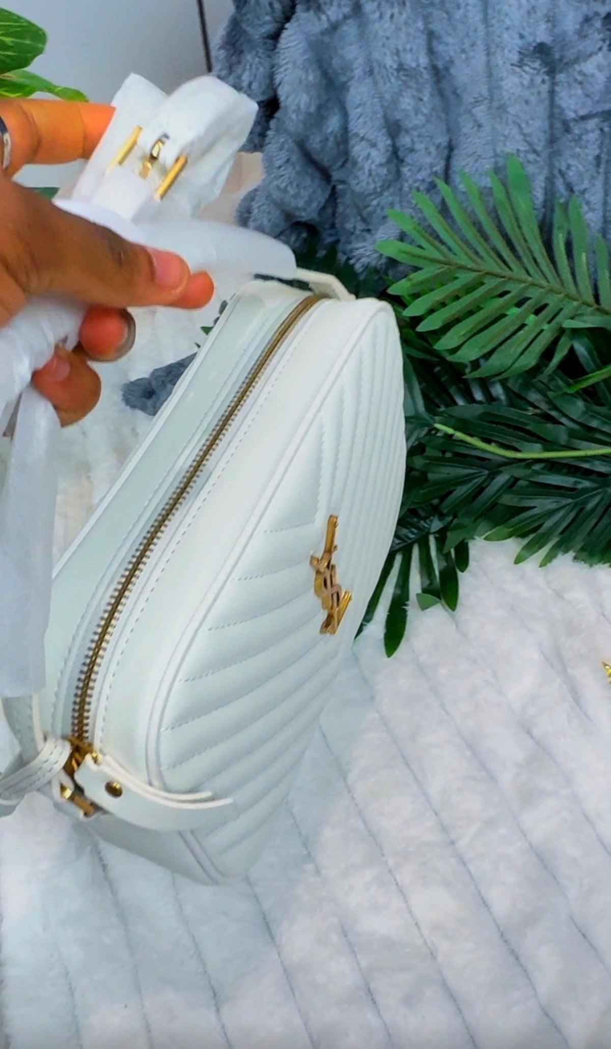 Quilted Leather Bag | Blanc Vintage White Crossbody Bag ~ LASi006