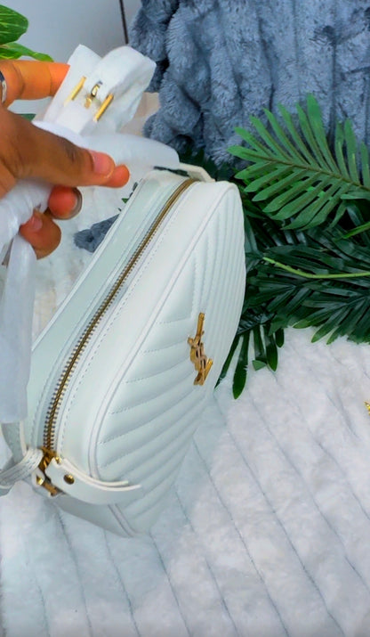 Quilted Leather Bag | Blanc Vintage White Crossbody Bag ~ LASi006