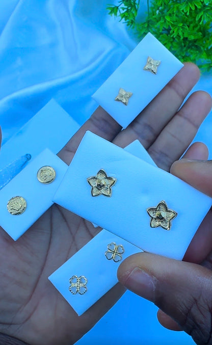 18 Karat Solid Gold Screw Stud Earrings