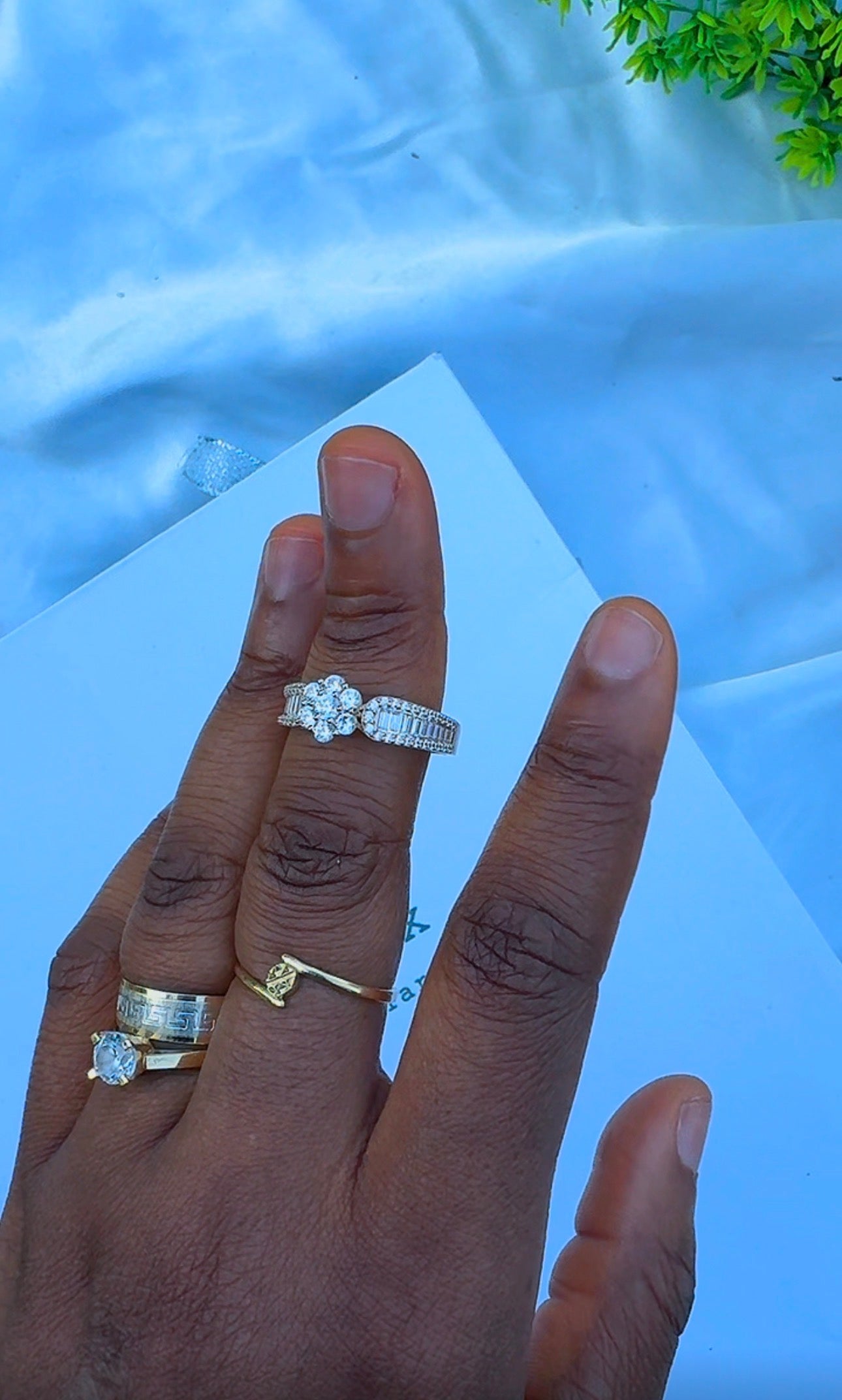 18K Solid Gold Engagement Ring For Women | Size 10 | 3.2g & 3.3g