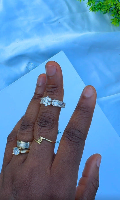 18K Solid Gold Engagement Ring For Women | Size 10 | 3.2g & 3.3g
