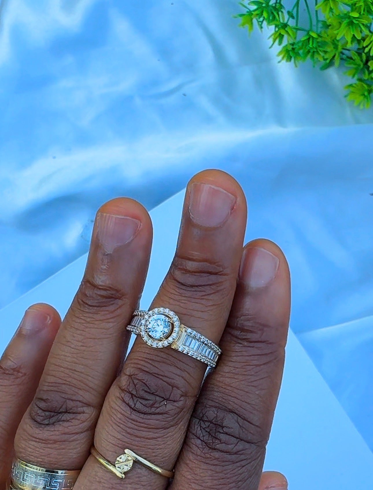 18K Solid Gold Engagement Ring For Women | Size 10 | 3.2g & 3.3g