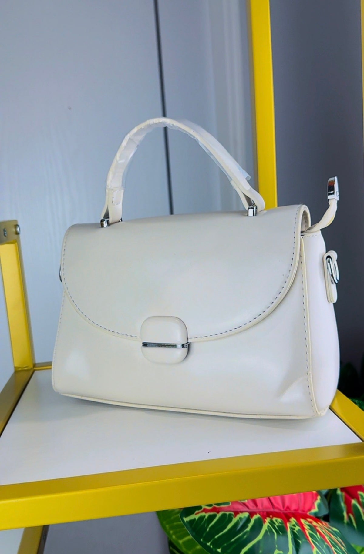 White Structured Women's Handbag | LARYZ Everyday - 019 | Small-Medium