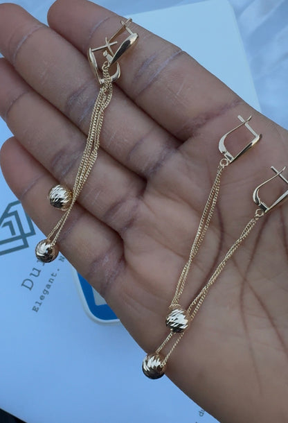 Degems 18ct Real Gold Drop Earrings
