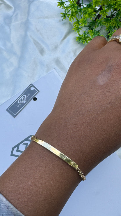18K Solid Gold Molded Bracelet | 2.9g | 7.5 Inches