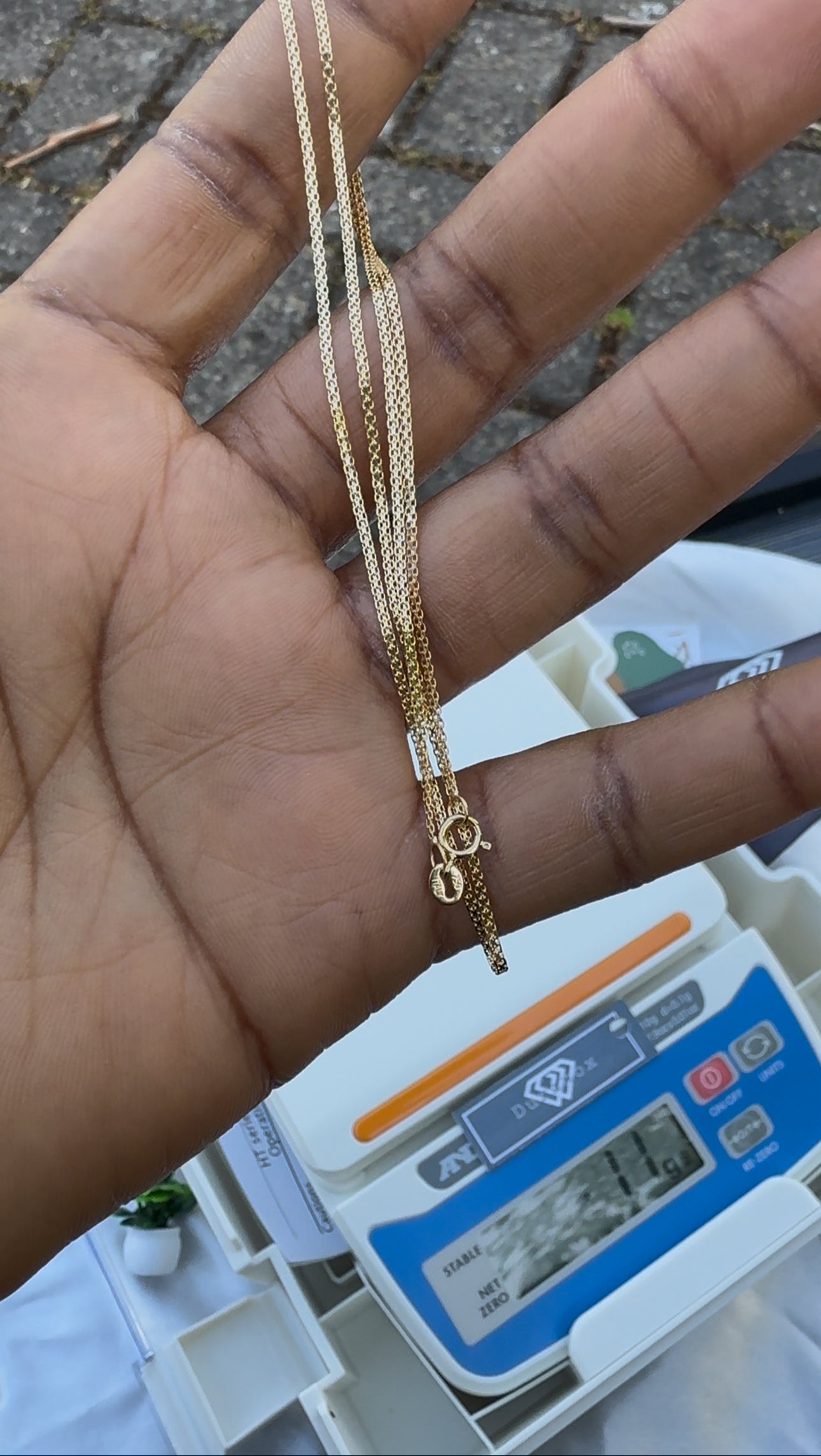Deglag 18ct Solid Gold Carpet Chain Necklace 18 Inches