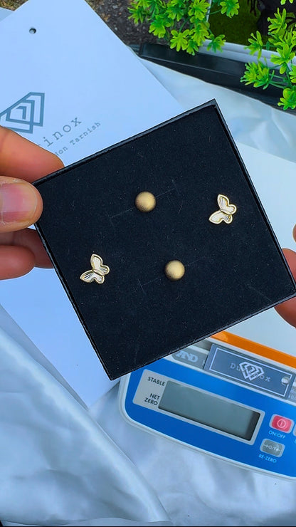 Diigab 18ct Real Gold Stud Earrings