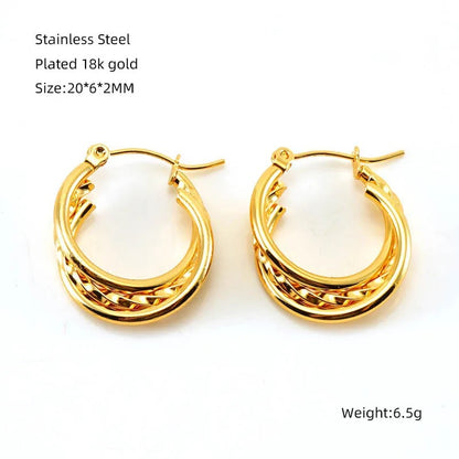 Dema 18K Gold Plated Stainless Steel Hoops For Women and Teenagers
