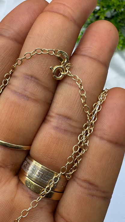 18K Solid Gold Heart Padlock & Toggle Clasp Chain Necklace (2.1g) | 18 Inches