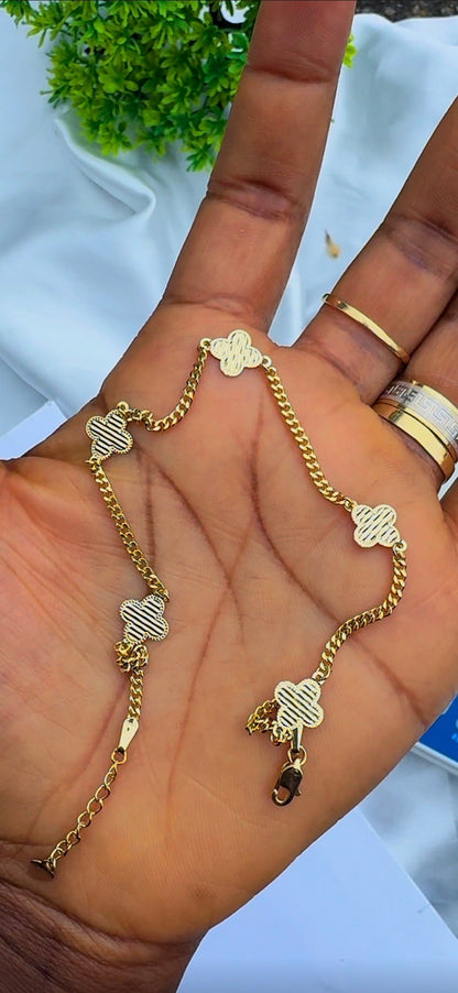 Degar 18Karat Pure Gold Anklets 10.5 Inches