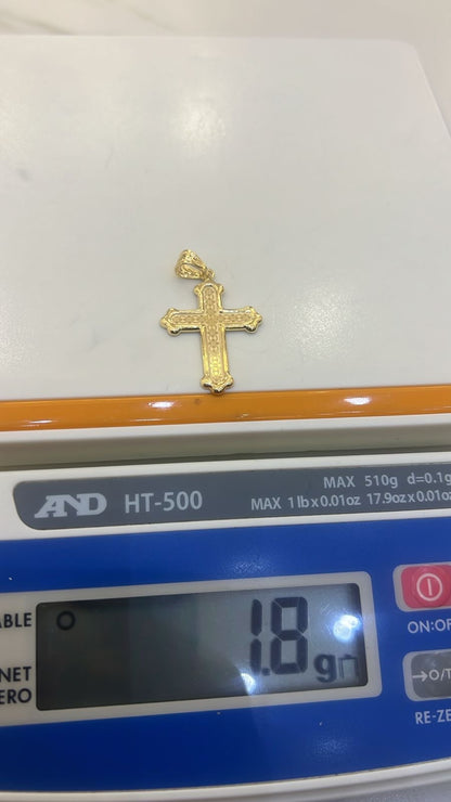 18 Karat Solid Gold Pendant Cross Pendant | 1.8g