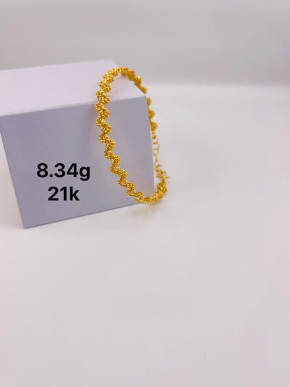 21 Karat Real Gold Bangles With Extension - 8 Inches | 8.3g | 12.2g