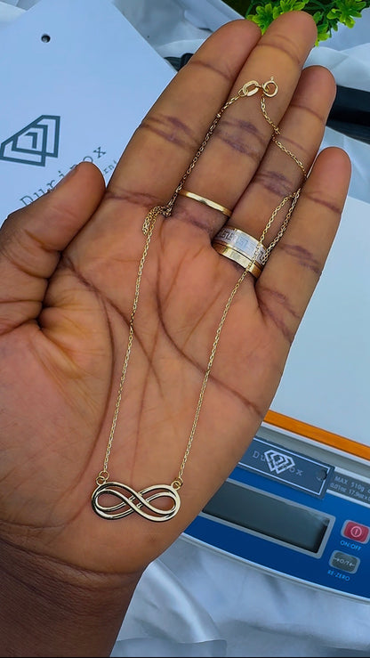 Deglag 18ct Solid Gold Infinity Instant Chain Necklace