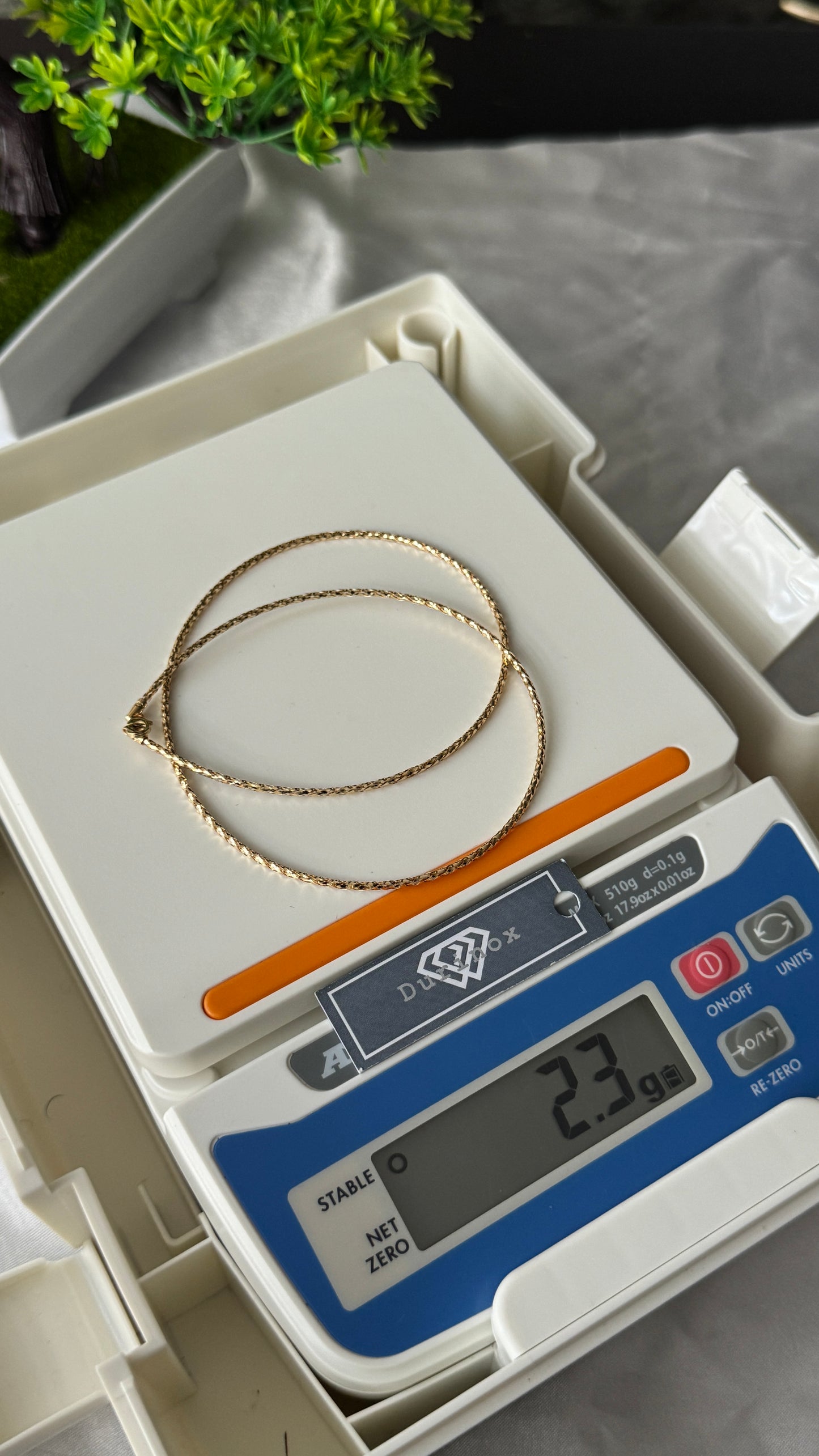 18K Solid Gold Structured Chord Chain Necklace | 2.3g | 18 Inches (Extra)