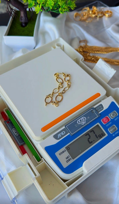 18k Chunky Bracelet | 18 Karat Solid Gold 7.5 Inches (2.8g) (Medium)