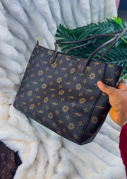 MEIELIDAI SHU Floral & Kangaroo Print Tote Bag  | LARYZ Everyday 041 | Big