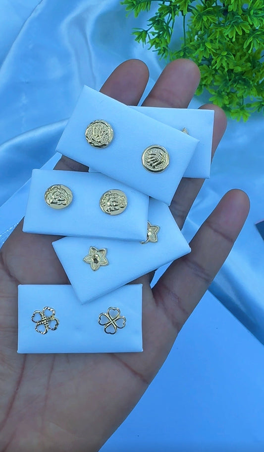 18 Karat Solid Gold Screw Stud Earrings