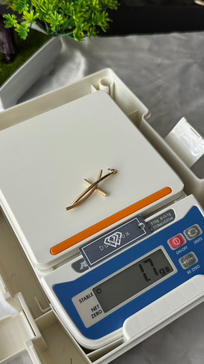 18K Solid Gold Textured Cross Pendants | 1.7g & 1.8g
