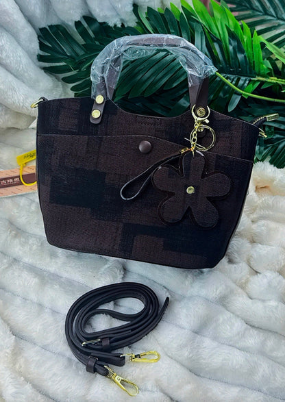 Brown Fabric Patch Handbag | LARYZ Everyday - 028 | Medium