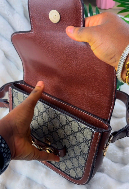 Women's Brown Monogram Pattern Bag  | LARYZ Everyday 050 | Small