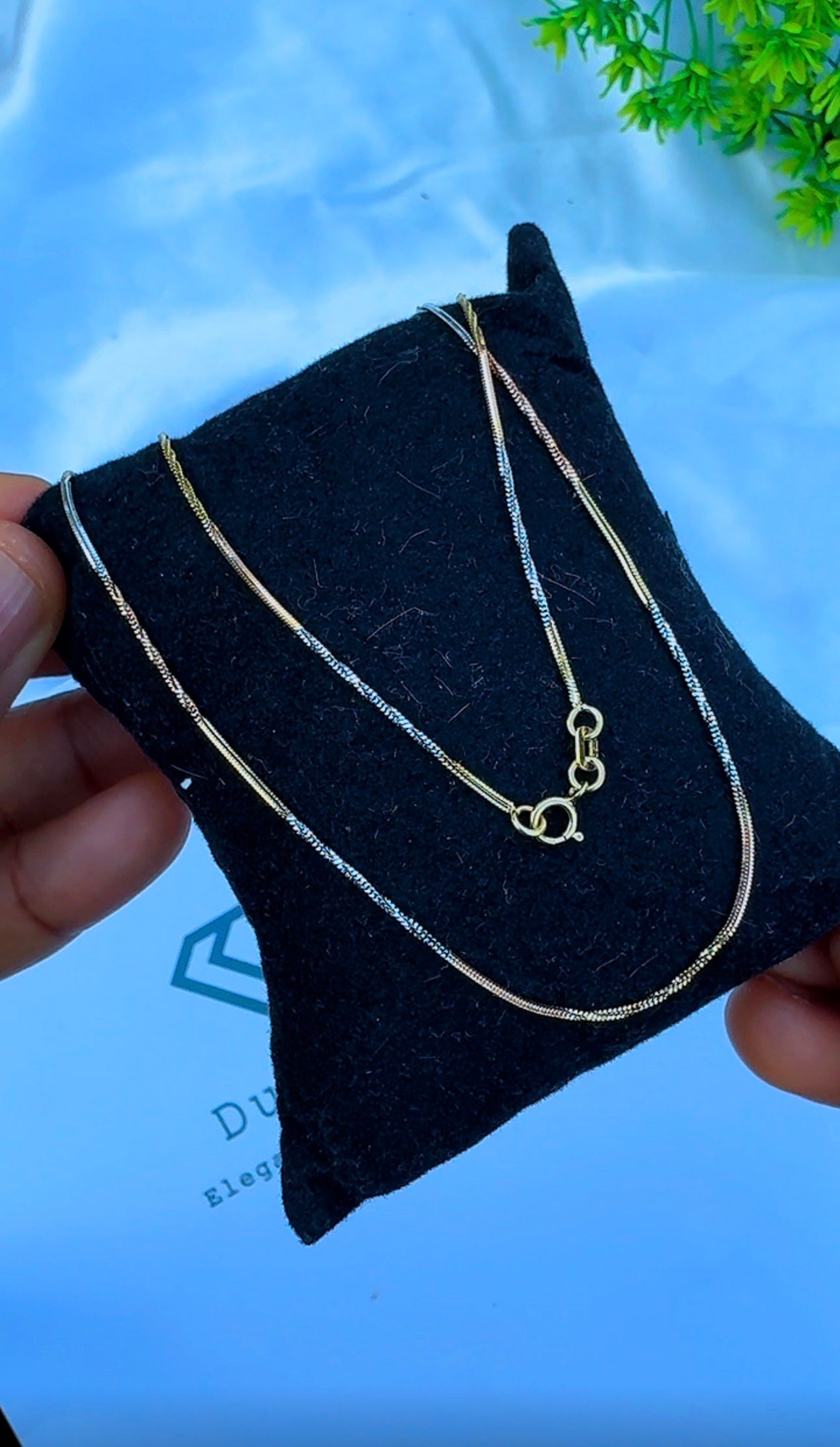 18K Solid Gold (3-Tone) Twisted Singapore Chain Necklace | 18" & 20" Real Gold 3-Tone Gold (2.7 & 3.0g) | Extra
