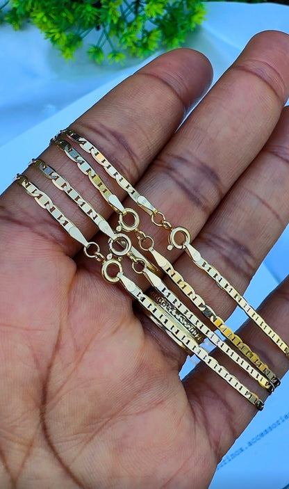 18K Solid Gold Blade Chain | 18”-3.8g | 20”-4.2g