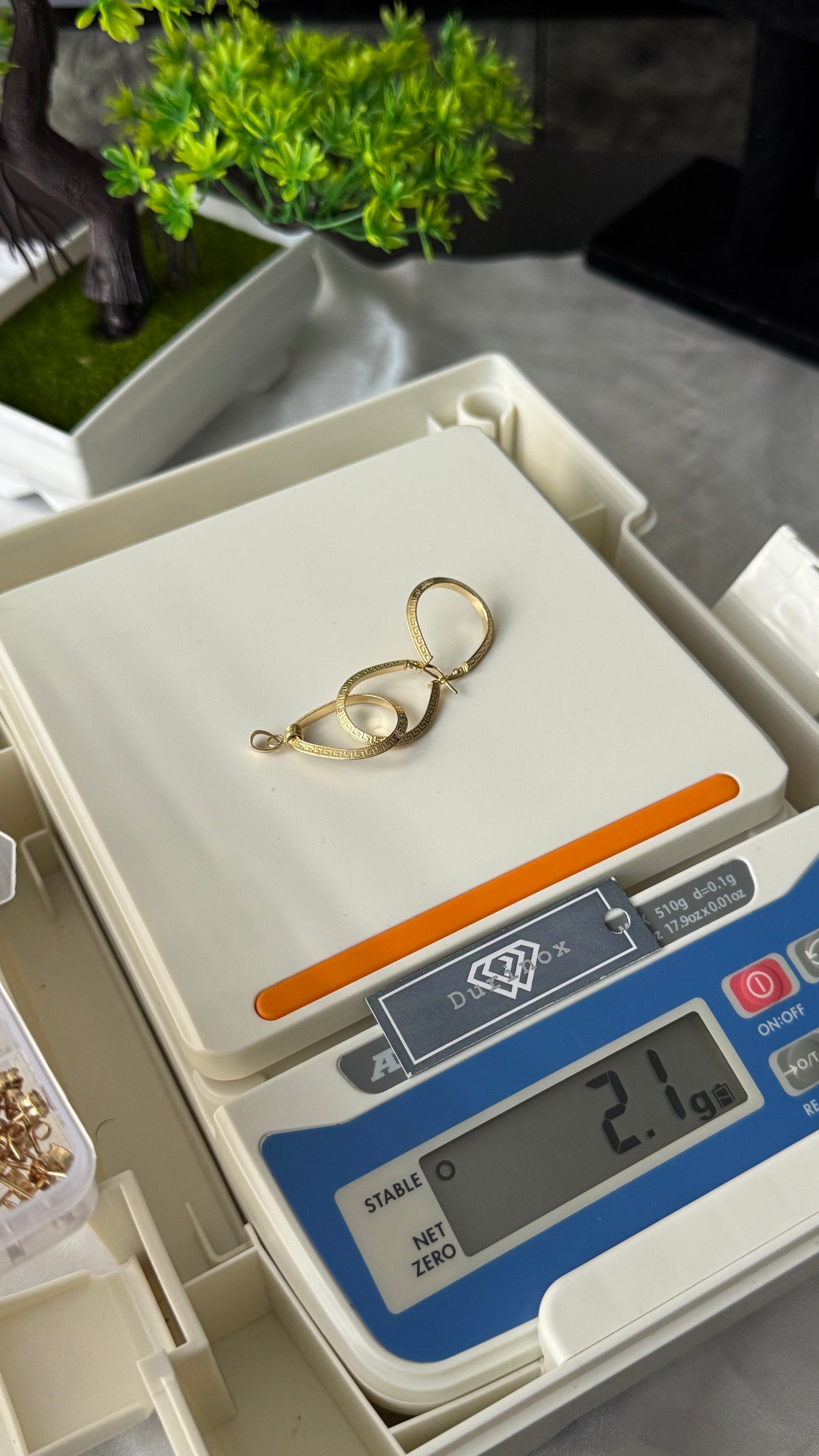 18K Solid Gold Pear Earrings & Pendant Jewellery Set | 2.1g