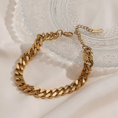 Danch 18K Gold Plated Cuban Chain Anklets Non Tarnish Hypoallergenic
