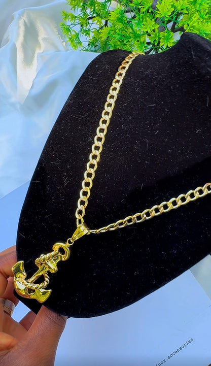 18K Solid Gold Anchor Pendant | Genuine Gold (Extra) Nautical Charm | 3.92g